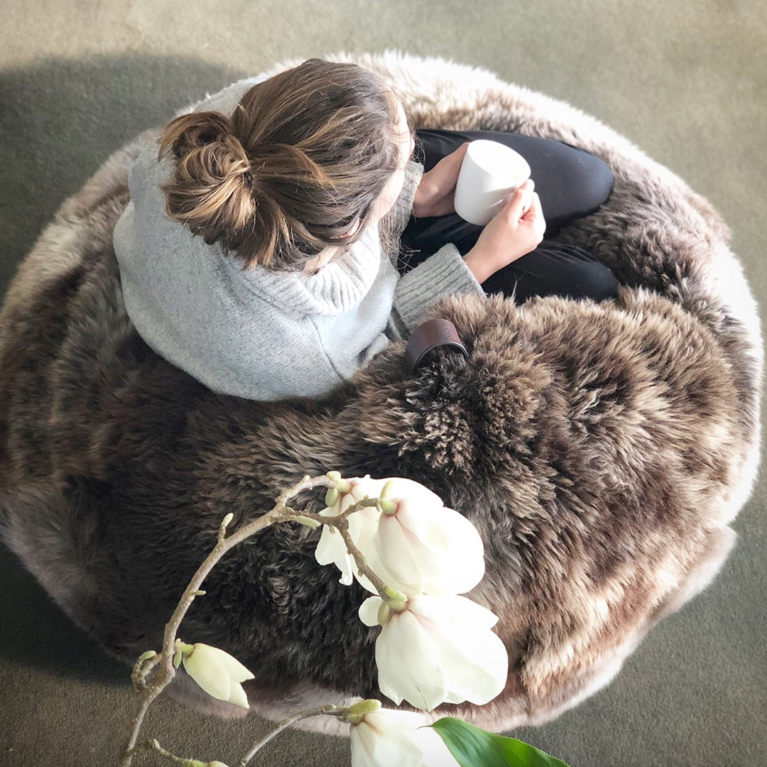 Wool Bean Bag - Natural Non Dyed Long Hair